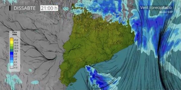 Aguaceiros intensos e vento forte de norte em Alt e Baix Empordà no final da tarde